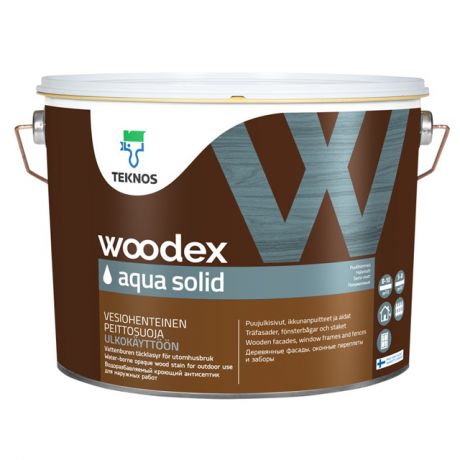 средство деревозащитное ТEKNOS Woodex Aqua Solid база А 9л белое, арт.ЭК000130615