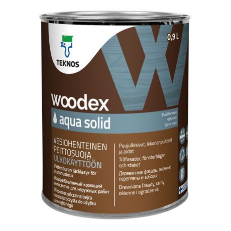средство деревозащитное ТEKNOS Woodex Aqua Solid база А 0,9л белое, арт.ЭК000130613
