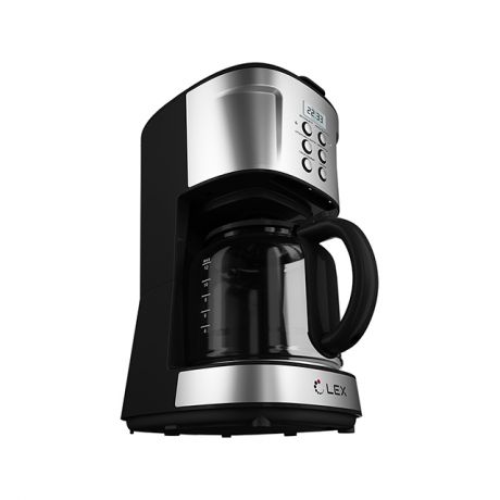 кофеварка LEX LX-3501-1 900Вт 1,5л черн./сереб.