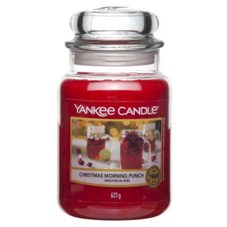 свеча в стекле YANKEE CANDLE Рождественский пунш банка больш. 9,3х16,5см 120 ч/г аромат.
