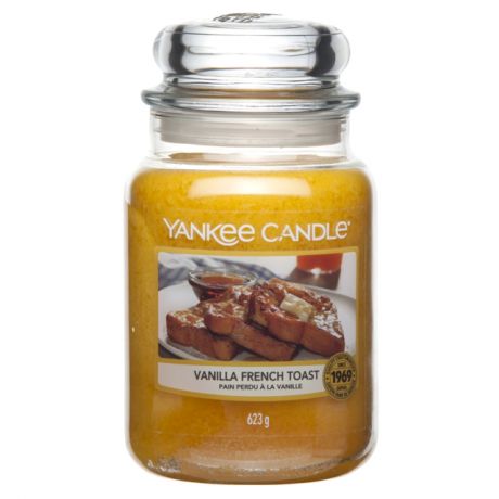 свеча в стекле YANKEE CANDLE Французский тост банка больш. 9,3х16,5см 120 ч/г аромат.