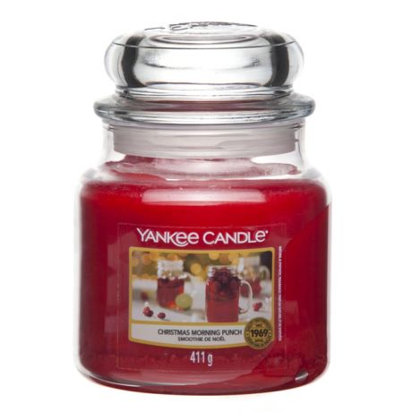 свеча в стекле YANKEE CANDLE Рождественский пунш банка средн. 9х12,8см 90 ч/г аромат.