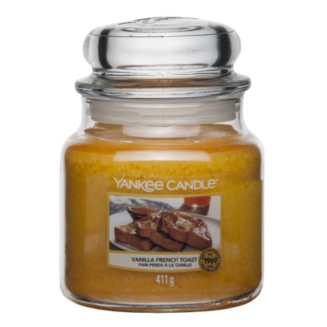 свеча в стекле YANKEE CANDLE Французский тост банка средн. 9х12,8см 90 ч/г аромат.