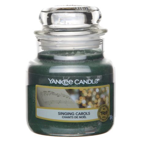 свеча в стекле YANKEE CANDLE Новогодние колядки банка мал. 6х8,3см 45 ч/г аромат.