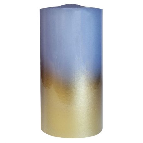 свеча-столбик Сине-золотая 5,6х12см 22ч/г б/запаха