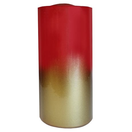 свеча-столбик Красно-золотая 5,6х12см 22ч/г б/запаха