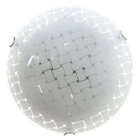 светильник настенно-потолочный БАЛТИЙСКИЙ СТИЛЬ Плетёнка 2х60Вт Е27 стекло с декором белый