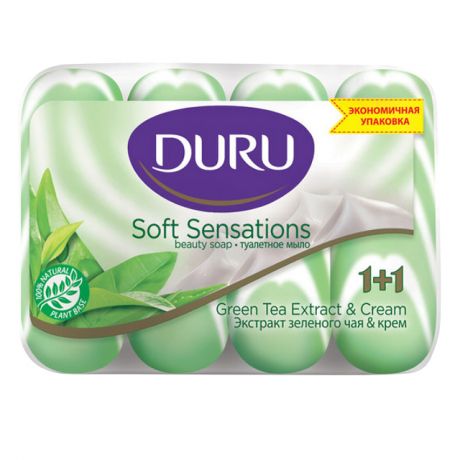 мыло DURU Soft Sens Зелёный чай, 4 шт, 90 г