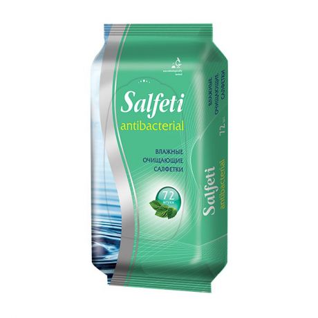 салфетки влажные SALFETI Antibacterial очищающие 72шт.