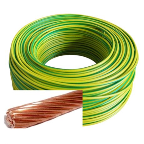 кабель ПуГВ 1x6 10 метров для заземления желто-зеленый