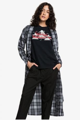 Женская удлинённая рубашка с длинным рукавом Quiksilver Womens (BLACK CHECK SHADE (kvj1), S)