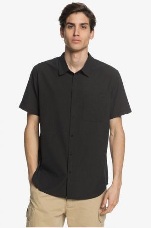 Мужская рубашка с коротким рукавом QUIKSILVER Waterman Tech Tides UPF 30 (BLACK (kvj0), S)