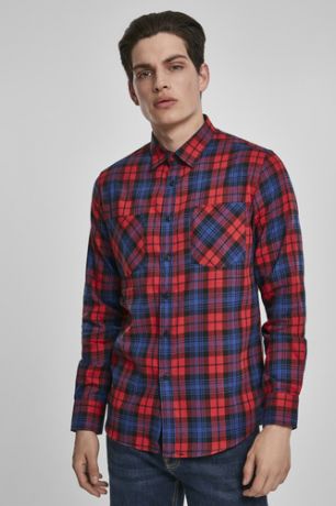 Рубашка URBAN CLASSICS Checked Flanell Shirt 5 (Red/Royal, XL)