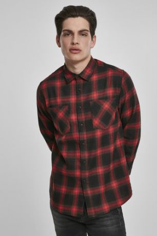 Рубашка URBAN CLASSICS Checked Flanell Shirt 6 (Black/Red, XL)