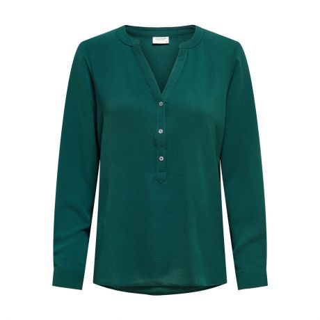 Блузка LaRedoute С длинными рукавами V-образный вырез 42 (FR) - 48 (RUS) зеленый