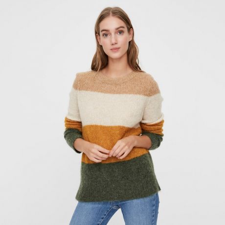 Пуловер LaRedoute Из тонкого трикотажа с круглым вырезом XS разноцветный