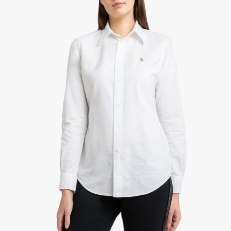 Рубашка LaRedoute Классическая с длинными рукавами L белый