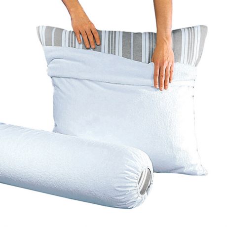 Чехол LaRedoute Защитный на подушку из махровой ткани 400гм ПВХ-пропитка 65 x 65 см белый