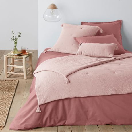 Одеяло LaRedoute Из хлопчатобумажной газовой ткани Kumla 90 x 190 см розовый