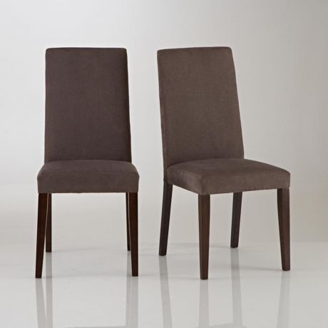 Комплект из 2 стульев из LaRedoute Микрофибры Hartford единый размер серый