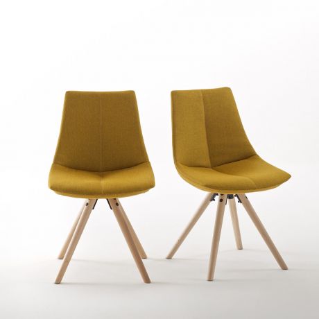 Комплект из 2 мягких стульев LaRedoute ASTING единый размер желтый