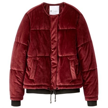 Куртка LaRedoute Стеганая велюровая 46 (FR) - 52 (RUS) красный