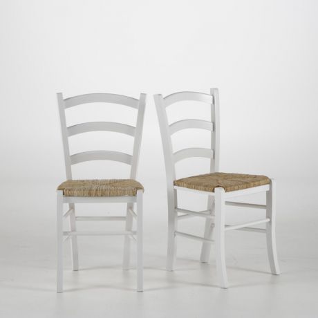 Комплект из 2 стульев с LaRedoute Плетеным сидением Perrine единый размер белый