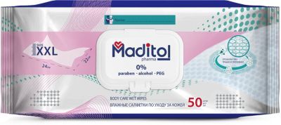 Maditol MADITOL Влажные салфетки гигиенические с Д-пантенолом и аллантоином 50шт