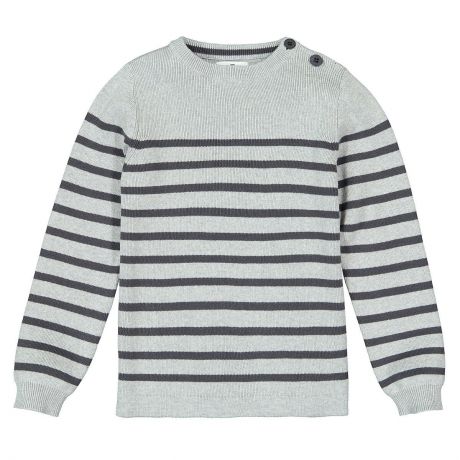 Пуловер LaRedoute В полоску 3-12 лет 5 лет - 108 см серый