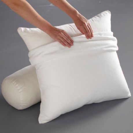 Чехол LaRedoute Защитный для подушки из стретч-мольтона 63 x 63 см белый