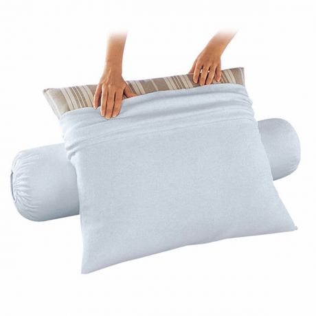Чехол LaRedoute Защитный для подушки из стретч-мольтона водонепроницаемый 50 x 70 см белый