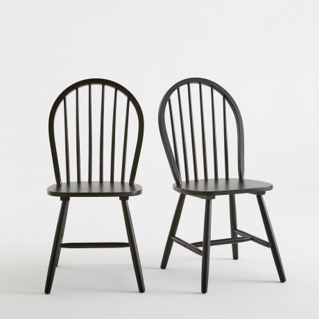Комплект из 2 стульев с LaRedoute Решетчатой спинкой WINDSOR единый размер черный