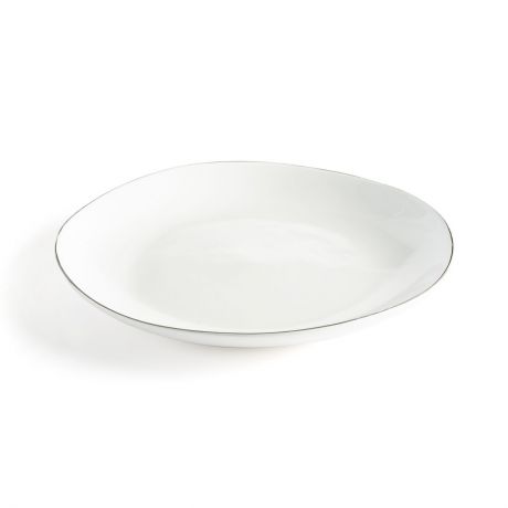 Комплект из 4 мелких тарелок LaRedoute Из фаянса Catalpa единый размер серебристый
