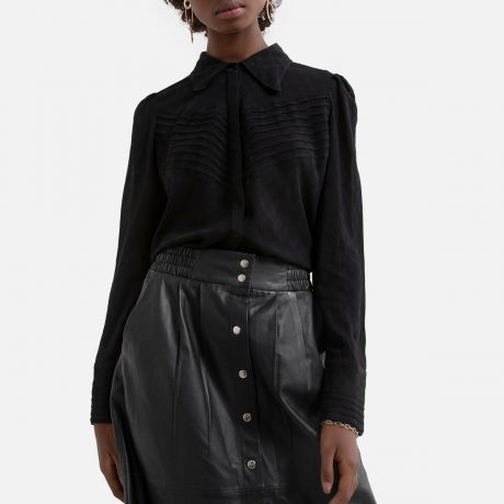 Блуза LaRedoute С вышивкой длинные рукава LOL 1(S) черный