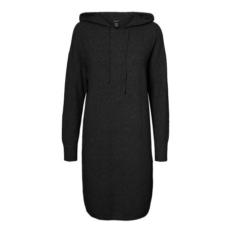 Платье-пуловер LaRedoute С капюшоном S черный
