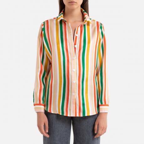 Рубашка LaRedoute В полоску из шелка с длинными рукавами SALOME 40 (FR) - 46 (RUS) разноцветный