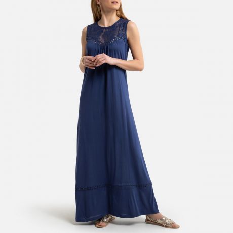 Платье LaRedoute Длинное прямое без рукавов из джерси 52 (FR) - 58 (RUS) синий