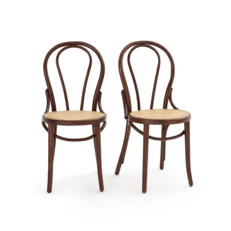 Комплект из 2 стульев с LaRedoute Плетеным сиденьем Bistro единый размер каштановый