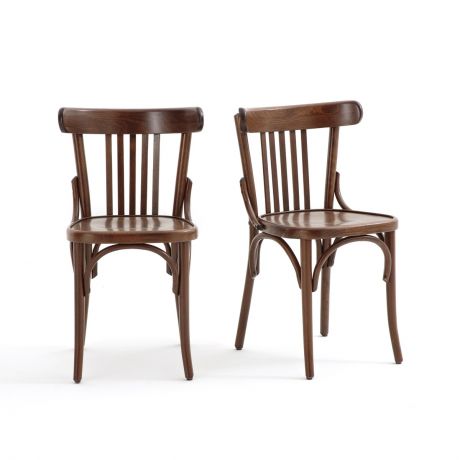 Комплект из 2 стульев с LaRedoute Перекладинами Bistro единый размер каштановый