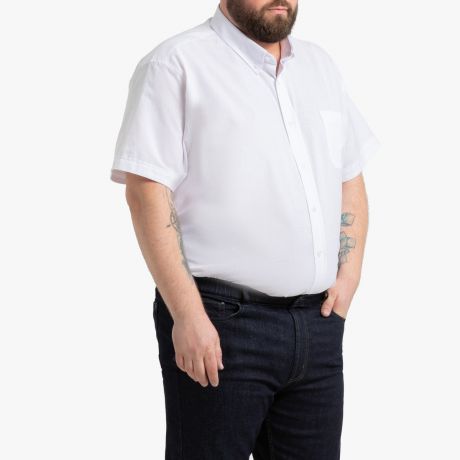 Рубашка LaRedoute Однотонная с короткими рукавами 55/56 белый