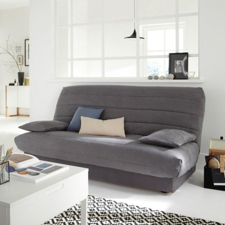 Чехол LaRedoute Из искусственной замши для раскладного дивана единый размер серый