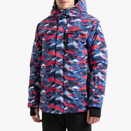 Куртка LaRedoute Для сноубординга с рисунком воротником-стойкой и капюшоном XL синий