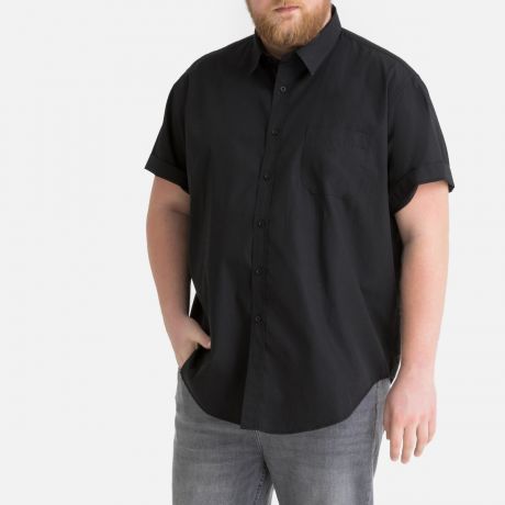 Рубашка LaRedoute Прямого покроя с короткими рукавами из коллекции больших размеров 53/54 черный