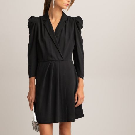 Платье LaRedoute Короткое прямое с длинными рукавами 42 (FR) - 48 (RUS) черный