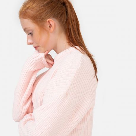 Пуловер LaRedoute С круглым вырезом из синельного трикотажа 10-18 лет 18 лет - 168 см розовый