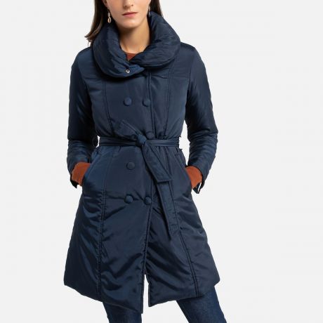 Куртка LaRedoute Стеганая средней длины зимняя модель 44 (FR) - 50 (RUS) синий