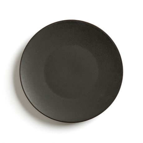 Комплект из 4 мелких тарелок LaRedoute Из матовой керамики Organic единый размер черный