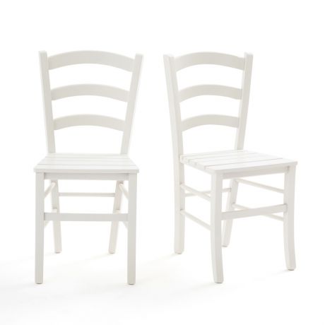Набор LaRedoute Из 2 стульев из досок Perrine единый размер белый