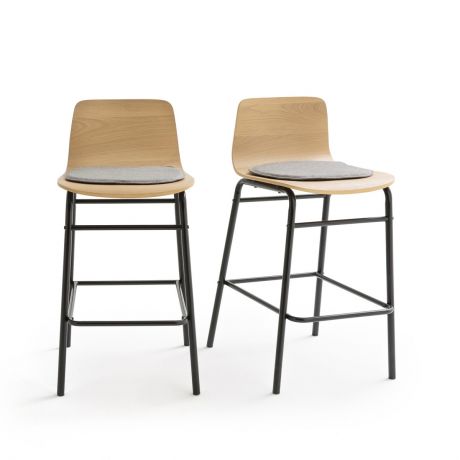 Комплект из 2 барных стульев LaRedoute Средней высоты Blutante единый размер каштановый