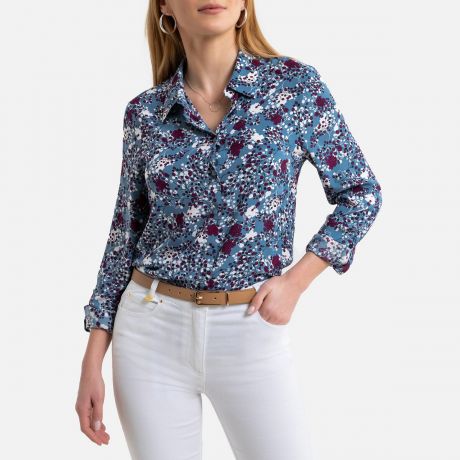 Блузка LaRedoute С цветочным рисунком и длинными рукавами 54 (FR) - 60 (RUS) разноцветный